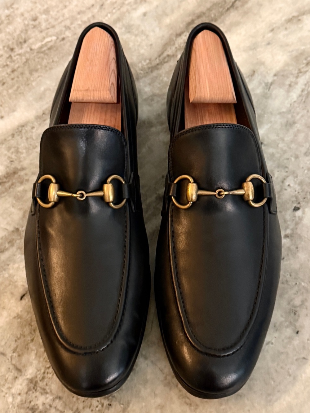 GUCCI JORDAAN Horsebit Leather Loafer  Black 6.5 / 7 US $1100 1953